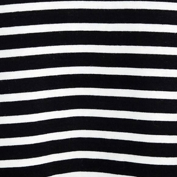 Merona Black & White Striped Turtleneck Top XL – 3/4 Sleeve Stretch Knit - Picture 3 of 5